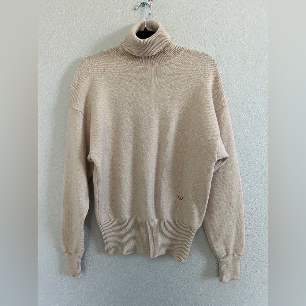 VICTORIA BECKHAM Cashmere Turtleneck Sweater In Cream . Size S - Picture 5 of 8